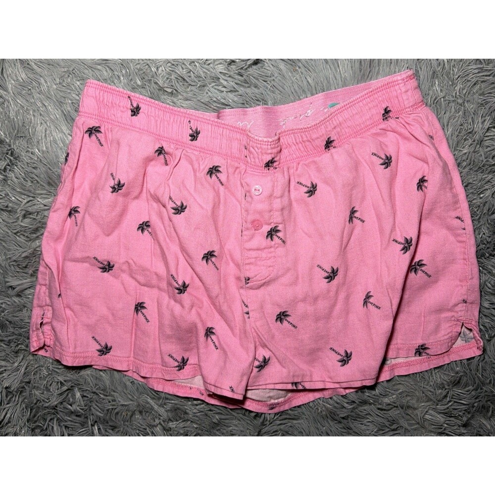 Victoria's Secret PINK Logo Cotton Elastic Waist PJ Short‎ Sleepwear Pink XS
